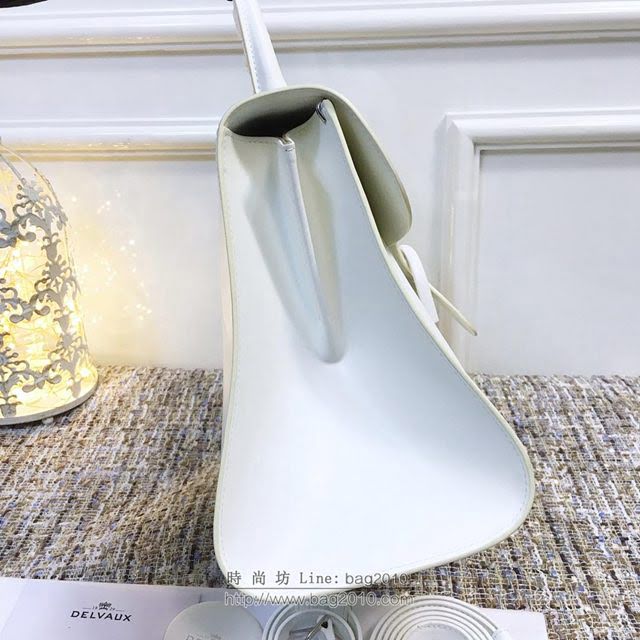 DELVAUX女包 頂級原單 德爾沃Brillant經典款 進口牛皮 大號 德爾沃女手提包 DV0028象牙白 DELVAUX手拎包  fcs1071